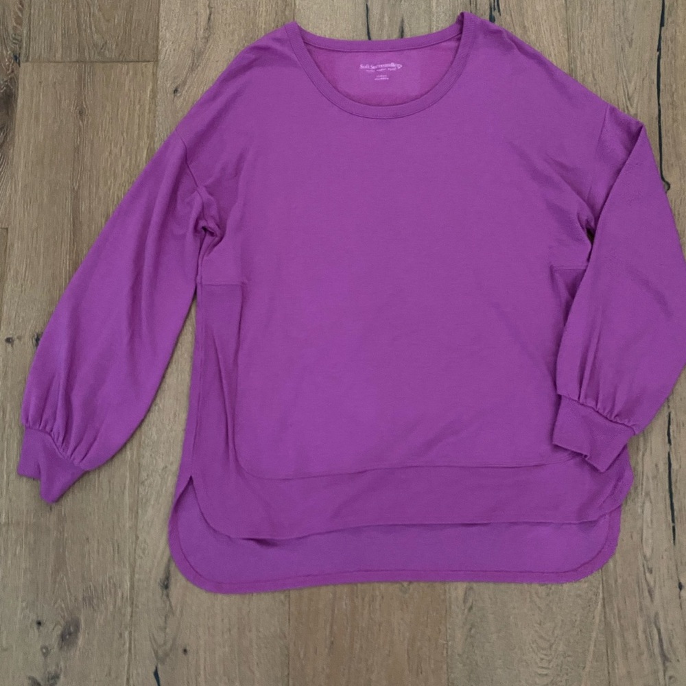 Soft Surroundings Vibrant Purple Crew Neck Sweater